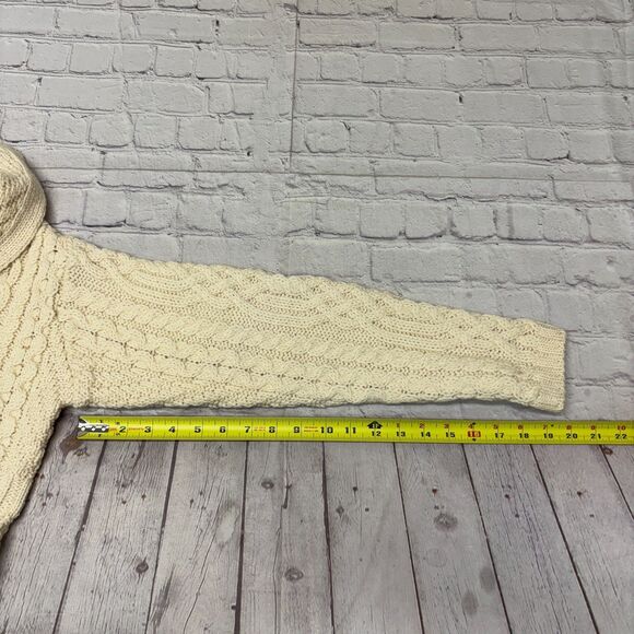 Aran Sweater Market Women Knit Fisherman Cardigan XS X-Small Merino Wool C024 -9 - Picture 4 of 15